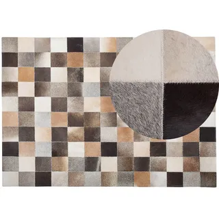 Beliani Teppich SOKE Bunt 160 x 230 cm Echtleder