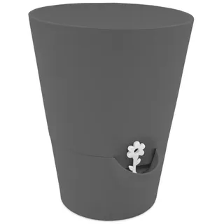 Emsa Kräutertopf 17 x 13 cm mit Selbstbewässerung (Anzahl, 1 St., Stück), Topf mit separatem Boden zur Bewässerung grau