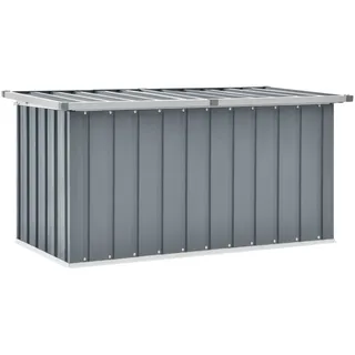 IKAYAA Gartenbox wasserdicht XXL Gartenbox Metall Auflagenbox Metall Garten Auflagenbox Kissenbox Werkzeugkasten Gerätebox Gartentruhe-Grau-129 x 67 x 65 cm