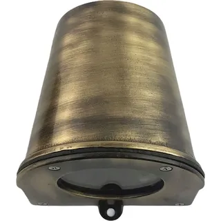 Licht-Erlebnisse Außenlampe Wand Messing Glas H: 10 cm IP54 in antik GU10 Vintage Außenwandleuchte - Bunt