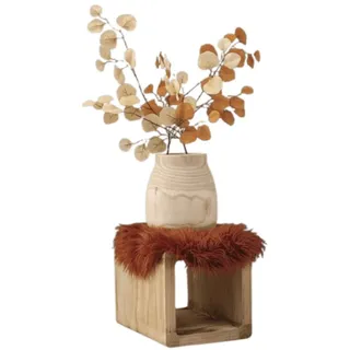 Home-trends24.de Sitzkissen Dekofell Sitzkissen Fell Terracotta 40 cm Flauschig orange