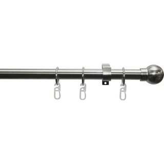 Gardinenstange GARDINIA "Gardinenstangen Set Metall" Gardinenstangen Gr. L: 160 cm Ø 19 mm, 1 läufig, silberfarben (edelstahlfarben) Gardinen Vorhänge Gardinenstangen 1-Lauf