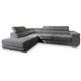 masseno Eckcouch Polyester 3-Sitzer Grau