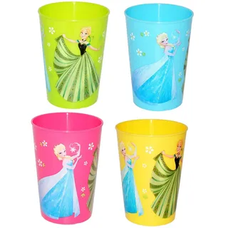 alles-meine.de GmbH 3 Stück Trinkbecher/Becher - Frozen - die Eiskönigin - Bunte Farben - 280 ml - auch als Zahnputzbecher/Malbecher - Küche Essen Kind - völlig unverfr..
