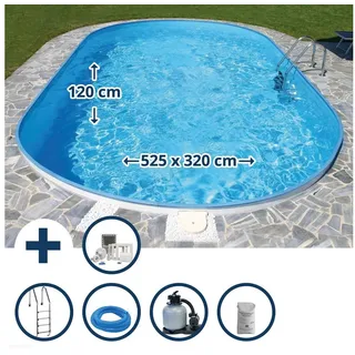 Planet Pool Ovalpool Set Fererra 525 x 320 x 120 cm inkl. Sandfilteranlage