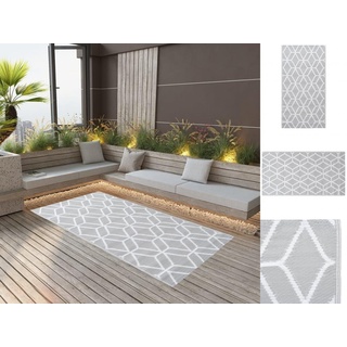 Teppich »Teppich Terrasse Camping Outdoor draußen Vorzelt Grau 120x180 cm Kunststoff Teppich«, vidaXL, Höhe: 180 mm grau