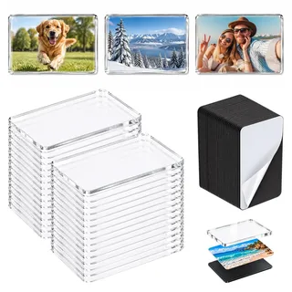 Magnete selbst gestalten 30 Stück 5x8 cm Acryl zum Kleben personalisierbar