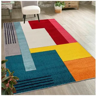 Mazovia Designteppich Modern Geometrischer Teppich Bunt Weich Teppich für Wohnzimmer Bunte, 180 x 250 cm, Fußbodenheizung braun 180 x 250 cm