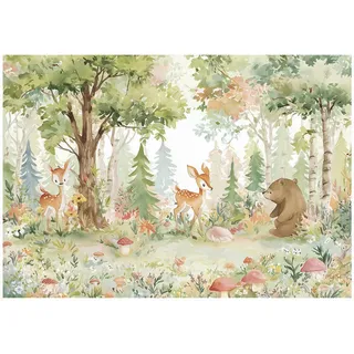 WallArena Fototapete Mehrfarbig, Papier, Baum/Pflanze/Natur, Rechteckig, 400x280 cm, FSC 100%, Tapeten - Wandverkleidungen, Fototapeten