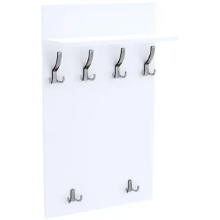 AKKE Garderobenpaneel, Wandgarderobe, PVC Maxi, Weiß, 100cm x 60 cm