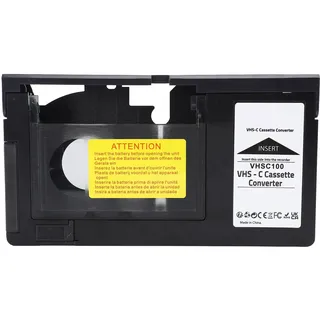 Vikye VHS-C-Kassettenadapter für VHS-Rekorder, Wiedergabe & | VHS-C- und S-VHS-C-Bänder im VHS-Rekorder abspielen und aufnehmen. Ein-Tasten-Bedienung, AA-Batterie nötig.