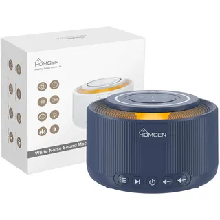 HOMGEN White Noise Machine Weißes Rauschen Maschine Einschlafhilfe Baby Erwachsene 30 Klänge & 30 Stufen Lautstärke Timer Speicher Touchpanel mit 3,5 mm Audiobuchse Schlafen Entspannen- Blau