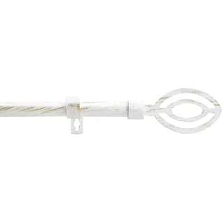 Douceur d'Intérieur Alpha Kleiderstange, ausziehbar, Komplettset (120 bis 210 cm), Weiß/Gold, patiniert