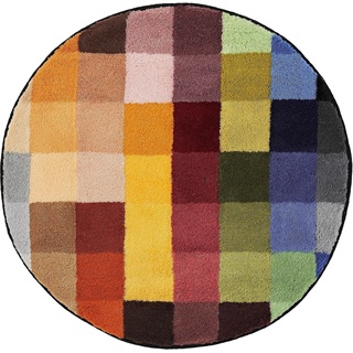 Badematte »Cubetto«, Höhe 25 mm, rutschhemmend beschichtet, fußbodenheizungsgeeignet, Badteppich, modernes Karo Muster, rechteckig & rund erhältlich, 164187-7 bunt 1 St.