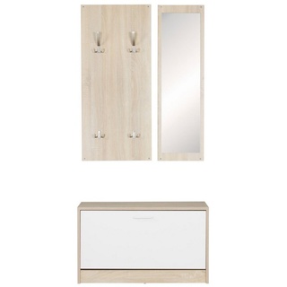 KADIMA DESIGN Garderobe Elegante Wandgarderobe mit Spiegel - Platz für Dein Zuhause beige