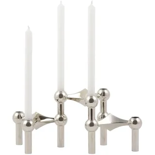 STOFF Nagel Kerzenständer-Set Nagel Metall Silber