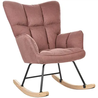 Beliani Schaukelsessel, Pink, Schwarz, Hellbraun, Textil, 71x104x83 cm, Wohnzimmer, Sessel, Schaukelstühle