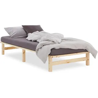 Homestyle4u Holzbett 100 x 200 cm Braun