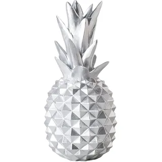 shelfmade Ananas Silber – Tischdekoration aus Harz für Wohnzimmer und Hochzeit – Polyresin – Ananasschale, modern, silberfarben
