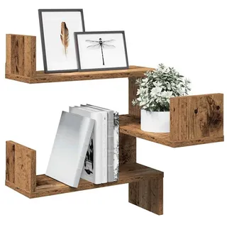 vidaXL Wand-Eckregale 2 Stk. Altholz-Optik 40x40x49,5 Holzwerkstoff