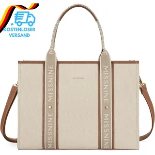 Missnine Tragetasche Canvas-Laptoptasche 15,6 Zoll Aktentasche Für Damen Große K