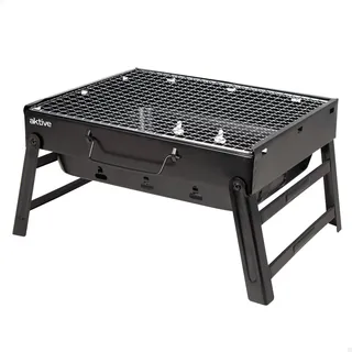 Aktive Tisch-Holzkohlegrill schwarz