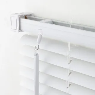 WR-Design PVC Jalousie Weiß - Breite 40 bis 180 cm - Höhe 160/220 cm - Tür Fenster Rollo Kunststoff Jalousette Fensterjalousie Lamellen Plastik (90 x 220 cm)