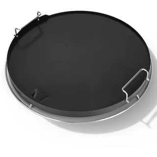 Onlyfire Antihaft Keramikfarbe Grillplatte, Plancha mit Abnehmbarer Griff, BBQ Grillplatten für Large Big Green Egg, Kamado Joe Classic und Andere Runde 47cm Holzkohlegrills