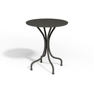 Gartentisch rund - D. 60 cm - Metall - Dunkelgrau - MIRMANDE von MYLIA