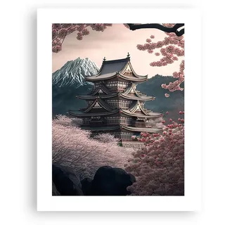 Poster ohne Rahmen Deko 40x50cm Asien Japan Japanische Kirsche Wandposter Art Prints Wanddeko Bild Wand Kunstdruck Wandbilder Dekoration Wohnzimmer Schlafzimmer Küche Modern Wall Art P2XPA40x50-5734