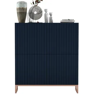 Meble Lindner Kommode, Blau, Metall, 8 Fächer, Rechteckig,Rechteckig, 112x126x36.5 cm, Wohnzimmer, Kommoden & Sideboards, Highboards