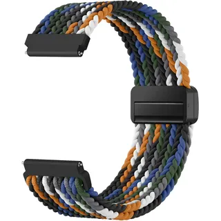 Mastten 18mm Nylon Elastisch Geflochten Magnet Smartwatch Uhrenarmband Kompatibel mit Garmin Venu 3S Armband - Venu 2S Armband, 18mm Sport Quick Release Armbänder für Damen Herren, Camouflage