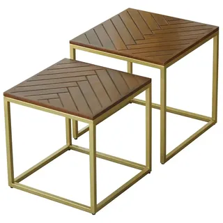 Couchtisch  2er-Set aus Massivholz Calatria , holzfarben , Maße (cm): B: 50 H: 50