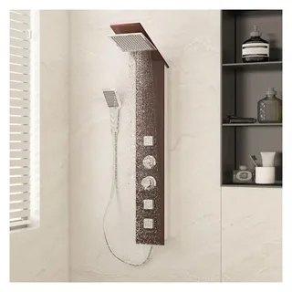 vidaXL Duschpaneel-System Glas Braun