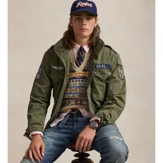 Polo Ralph Lauren für Herren. 710961616001 Ikonische Feldjacke grün (M), Lässig, Baumwolle