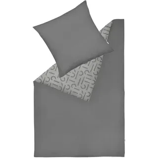Esprit Wendebettwäsche E-Scatter Leo anthracite, Anthrazit, Textil, Animalprint, 135x200 cm, Oeko-Tex® Standard 100, schadstoffgeprüft, angenehm wärmend, hautfreundlich, atmungsaktiv, pflegeleicht, Schlaftextilien, Bettwäsche, Bettwäsche, Flanell-Bettwäsche