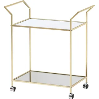 Mid.you Servierwagen, Gold, Glas, rechteckig, eckig, 37x78x73 cm, Stauraum, offenes Fach, Esszimmer, Barmöbel, Barwagen