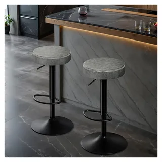 stoolink Barhocker 2er Set Höhenverstellbar drehbar Grau