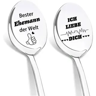 Kaffeelöffel 2er Gravur Ehemann Hochzeitstag Geschenk Ehemann Style A