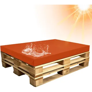 SYLC Outdoor Bezug Für Paletten Kissen/Auflage/Polster/Sofa/Möbel, Wasserdicht Überwürfe Für Europalette Sitzkissen Rückenlehne Mit Reißverschluss (Orange,Seat 120×80×15cm)