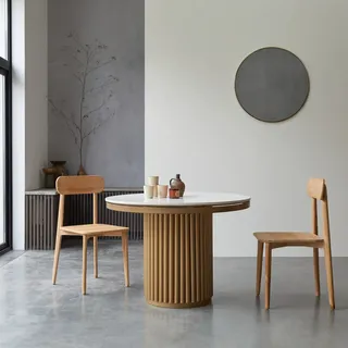 Runder Tisch Isaure aus Metall und Terrazzo 4/6 Personen 107 cm