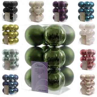 LS-LebenStil 12 Exklusive Weihnachtskugeln Christbaumkugeln Pinien Grün 6cm Kugel Christbaumschmuck Weihnachtsdeko Kunststoff, bruchsicher/bruchfest, ideal auch für den Außenbereich