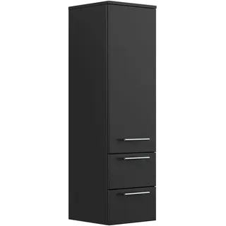 Hochschrank 120 Cm Schwarz Mit Glaseinlagen
