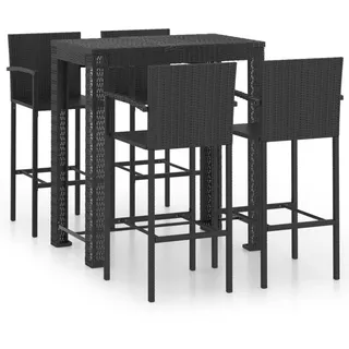 vidaXL Garten-Bar-Set 5-tlg. Schwarz