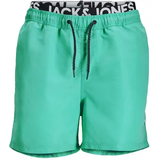 JACK & JONES Herren Badehose Badeshort SPLICELOGO S M L XL XXL Schwarz Rot Orang - XXL