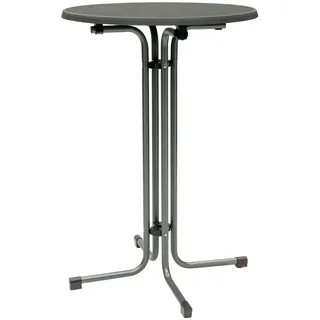 METRO PROFESSIONAL Stehtisch klappbar Mistrano, Stahl, Ø 80 x 110 cm, rund, grau