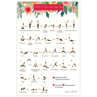GIEIG Ultimativer Stressabbau mit komplettem Yoga-Stretch-Klasse-Poster, Schlafzimmer, Leinwand-Dekor, Sportlandschaft, Büro, Zimmer, Dekoration, Geschenk, ungerahmt, 61 x 91,4 cm