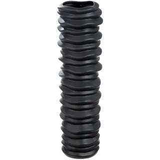 Casablanca by Gilde Bodenvase CASABLANCA BY GILDE "Bodenvase "Rillo", schwarz, B:20cm H:78cm T:20cm, Keramik, Vasen
