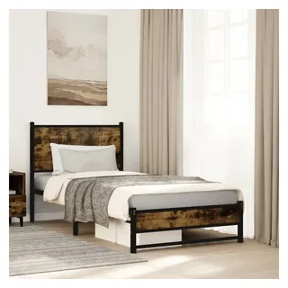 vidaXL Metallbett 90 x 200 cm Räuchereiche