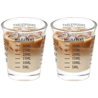 BCnmviku 30ml Shotgläser,Messbecher Klein mit Skala(oz,tsp,tbs,ml),Cl Messbecher füR Cocktail,Tequila,Wodka,Kaffee,Milch (Schwarz)